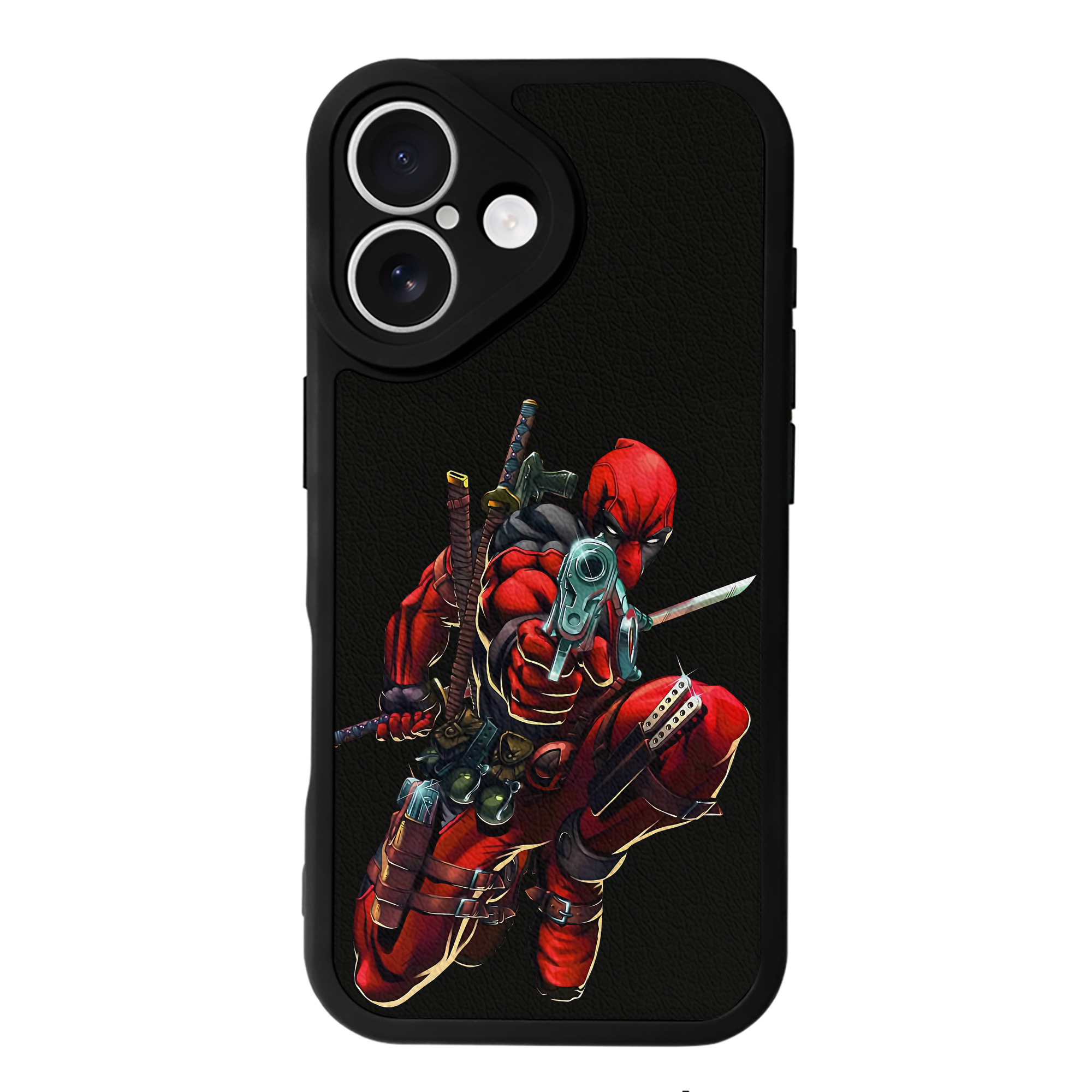 （画像用） Deadpool デッドプール 【iPhone 16シリーズ対応】シリコンスマホケース（レザー調） 材質：シリコン